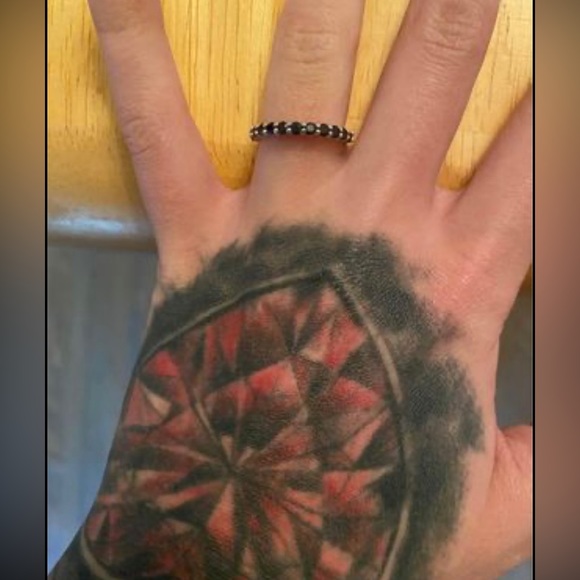 Wedding band set size 5. Wedding band is custom made with sapphires. - Picture 3 of 3